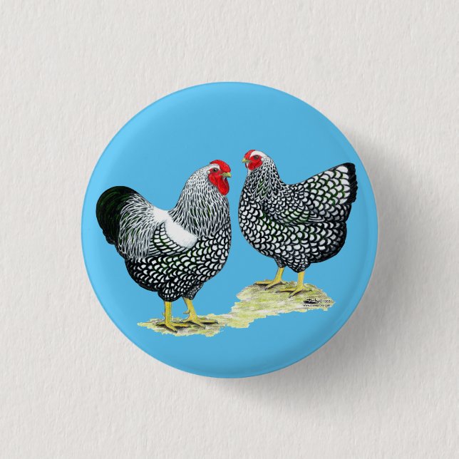 Wyandottes schnürte sich Paare Button (Vorderseite)
