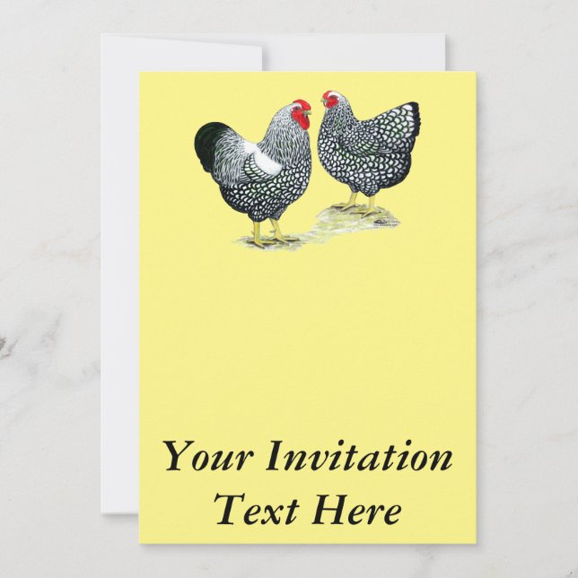 Wyandottes Silver-laced Pair Einladung (Vorderseite)