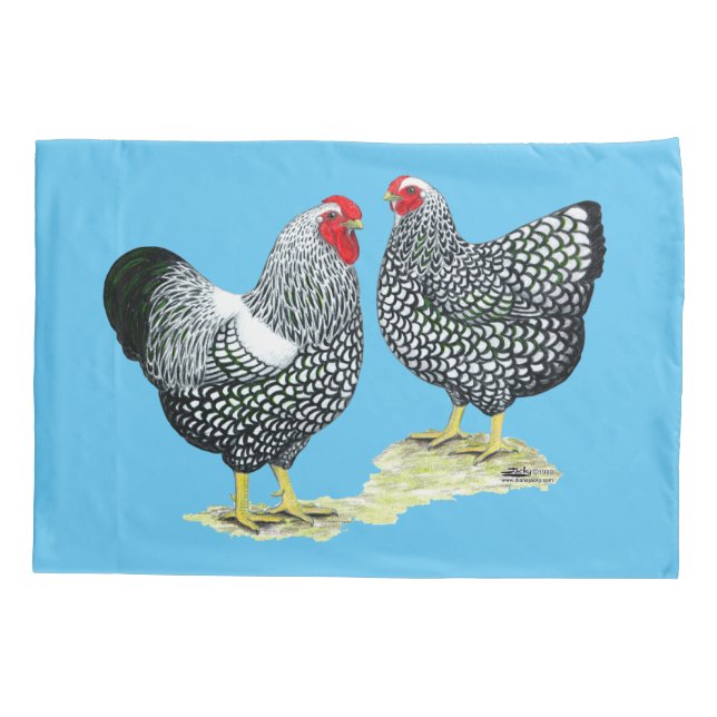 Wyandottes Silver-laced Pair Kissenbezug (Rückseite)