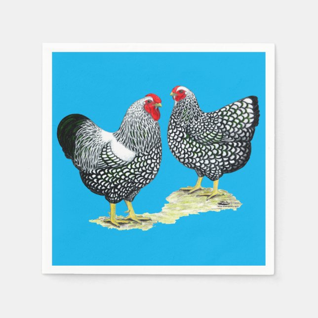 Wyandottes Silver-laced Pair Serviette (Vorderseite)
