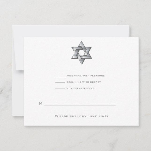 Wyatt Bar Mitzvah Invitation Étoile juive RSVP (Devant)