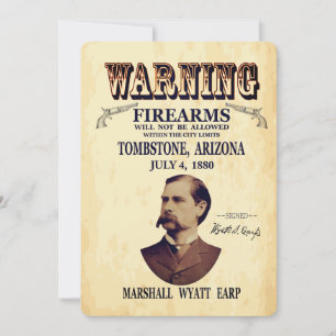Wyatt Earp 🔥 ⚖️ Lawman Marshall Gunfighter Curio Einladung