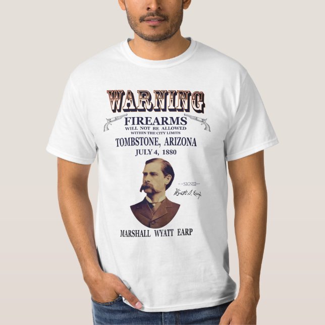 Wyatt Earp ⚖️ Lawman Marshall Old Grabstein T-Shirt (Vorderseite)