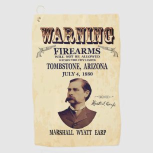 Wyatt Earp Marshall 👮 ♂️ Gunfighter Lawman Golfhandtuch