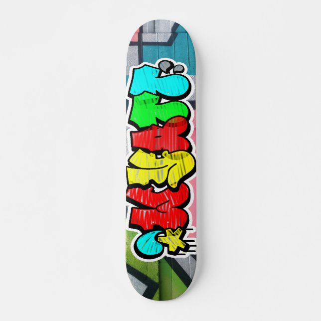 Wyatt Graffiti Custom Personalisiert Cool Skateboa Skateboard (Vorne)
