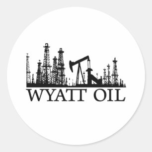 Wyatt Öl/schwarzes Logo Runder Aufkleber