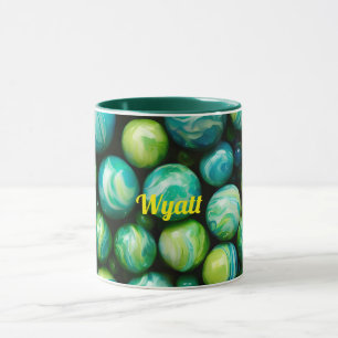 WYATT ~ Tasse personalisiert ~ Grüne Murmeltiere ~