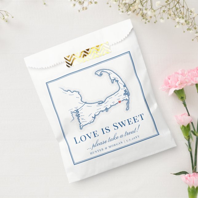 Wychmere Beach Club Cape Cod Map Wedding Geschenktütchen (Versiegelt)
