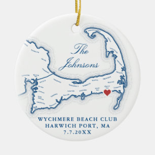 Wychmere Beach Club Hochzeit Foto Weihnachten Keramik Ornament