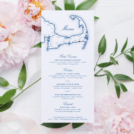 Wychmere Harwich Port Cape Cod Wedding Navy Blue Menükarte