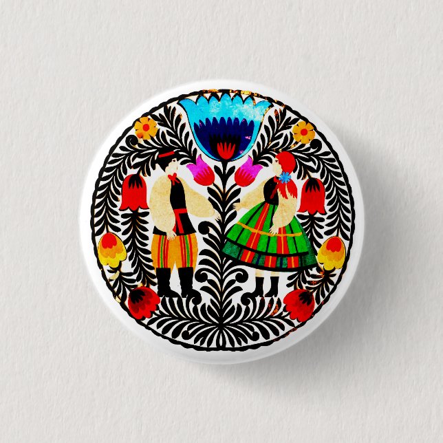 Wycinanki Knopf Button (Vorderseite)
