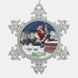 Wyeth - Weihnachtsbücher zu Weihnachten. Schneeflocken Zinn-Ornament