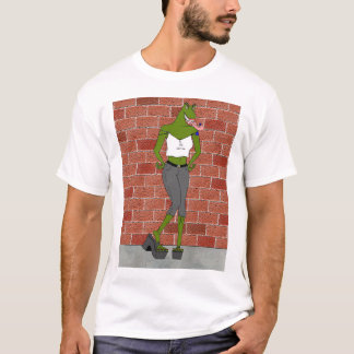 Wyked Tea'Se gegen eine Backsteinmauer (1 mit T-Shirt