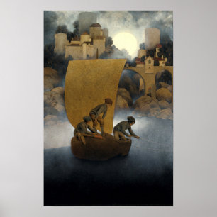 Wynken, Blynken und Nod von Maxfield Parrish 1902 Poster