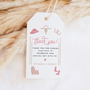 WYNONA Blush Pink Boho Rodeo Cowgirl Thema Geschenkanhänger