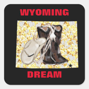 WYOMDREAM QUADRATISCHER AUFKLEBER
