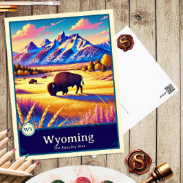 Wyoming | Anime Style Cel Schattenkarte Postkarte