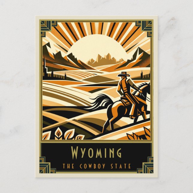 Wyoming | Art Deco Postkarte (Vorderseite)