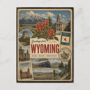 Wyoming Authentische Vintage-Postkarte Postkarte