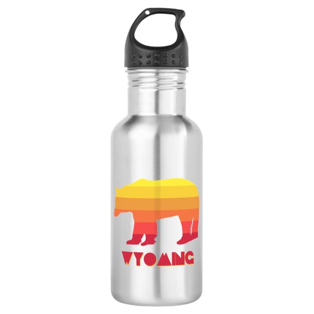 Wyoming Bär Edelstahlflasche (Vorderseite)