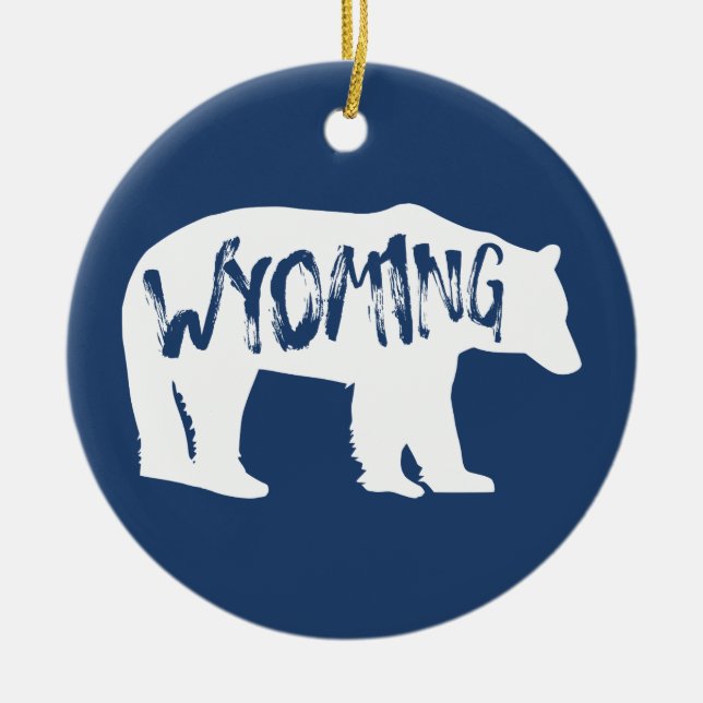 Wyoming Bär Keramik Ornament (Vorne)