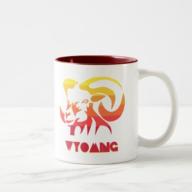Wyoming Bighorn Sheep Zweifarbige Tasse (Rechts)