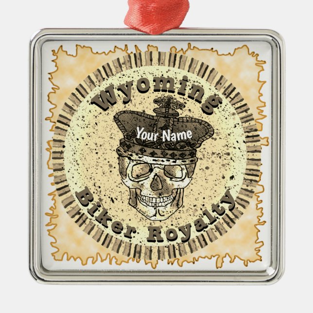 Wyoming Biker  Ornament Aus Metall (Vorne)