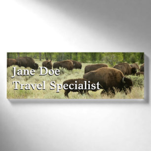 Wyoming Bison Nature Animal Fotografy Namenschild