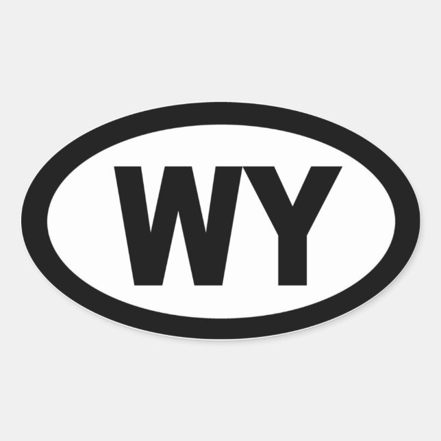 Wyoming - Blatt mit 4 ovalen Aufklebern Ovaler Aufkleber (Vorderseite)