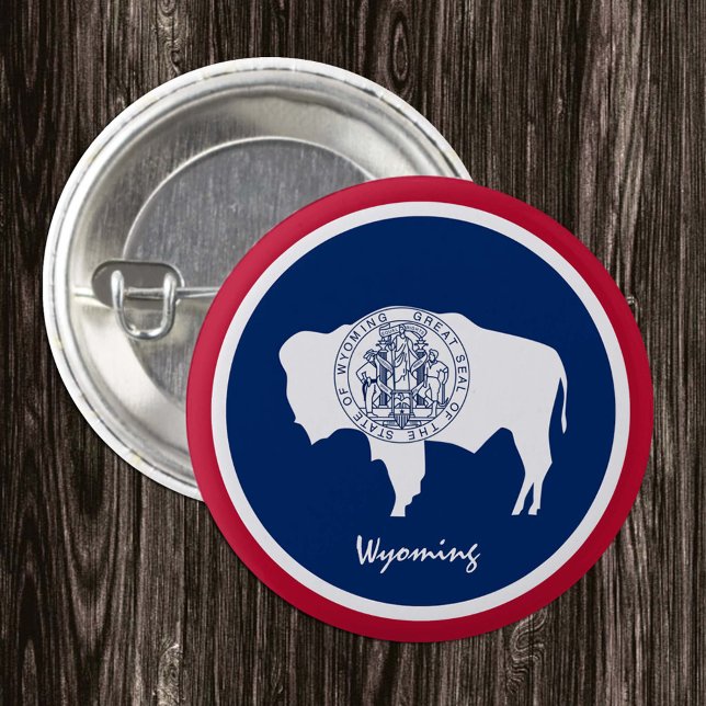 Wyoming Button, patriotische Wyoming Flag Mode Button (Von Creator hochgeladen)