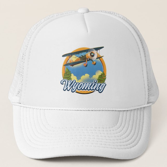 Wyoming-Cartoon-Logo Truckerkappe (Vorderseite)