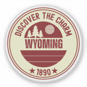 Wyoming Cowboy Staat - Berggeschenk Aufkleber