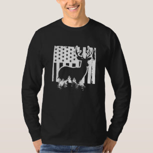 Wyoming-Elchjagd-Staatenkarte US-Flagge Patriotisc T-Shirt