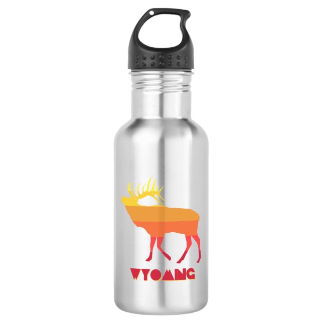 Wyoming Elk Edelstahlflasche (Vorderseite)