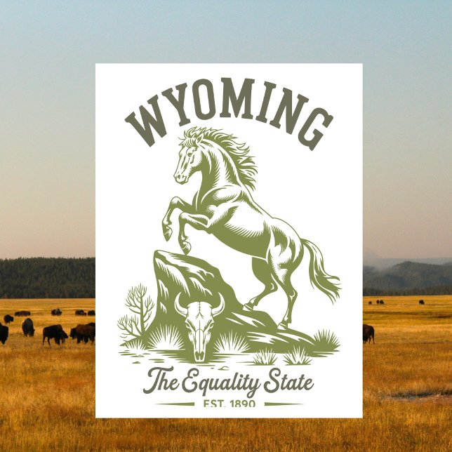Wyoming Equality Staat Bucking Horse Postkarte (Wyoming Equality State Bucking Horse Postcard
)