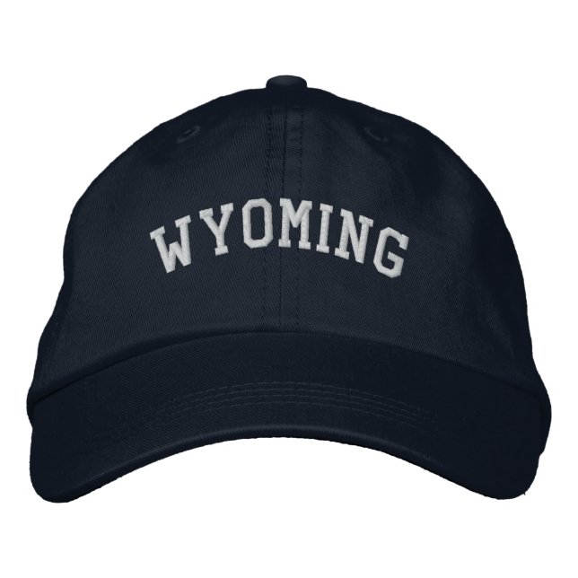 Wyoming États-Unis Brodé Casquette de base Marine  (Devant)