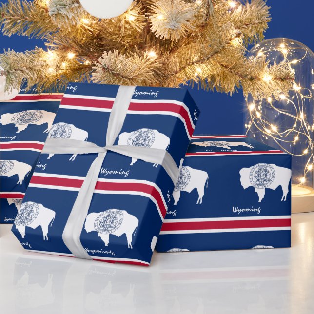 Wyoming Flag & Wyoming Geschenke Amerika /Sportfan Geschenkpapier (Feiertage)