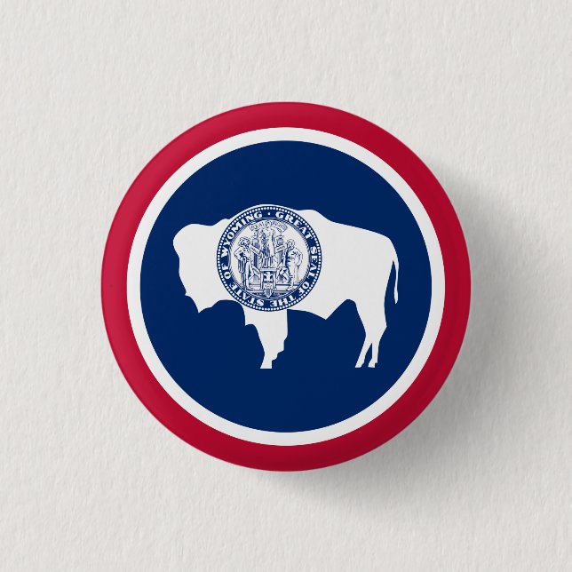 Wyoming-Flagge Button (Vorderseite)