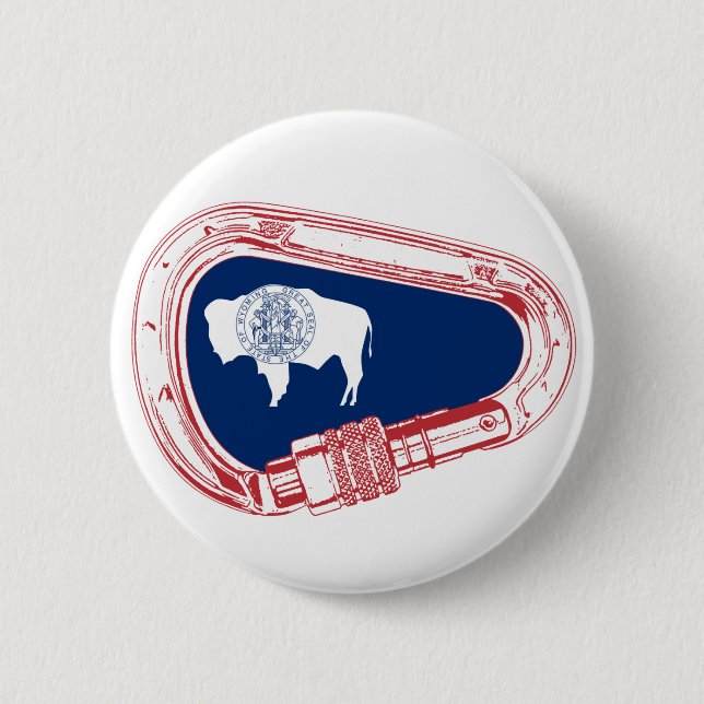 Wyoming-Flagge, die Carabiner klettert Button (Vorderseite)