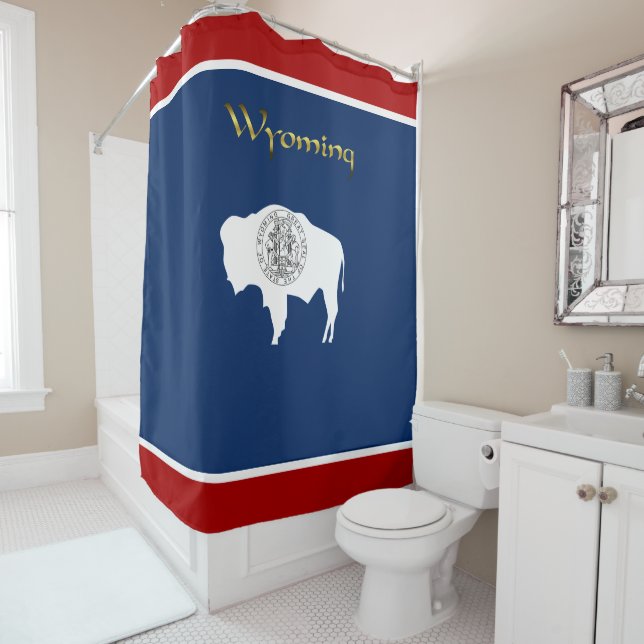 Wyoming-Flagge Duschvorhang (Beispiel)