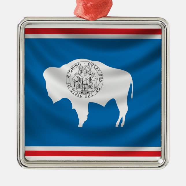 Wyoming-Flagge Ornament Aus Metall (Vorne)
