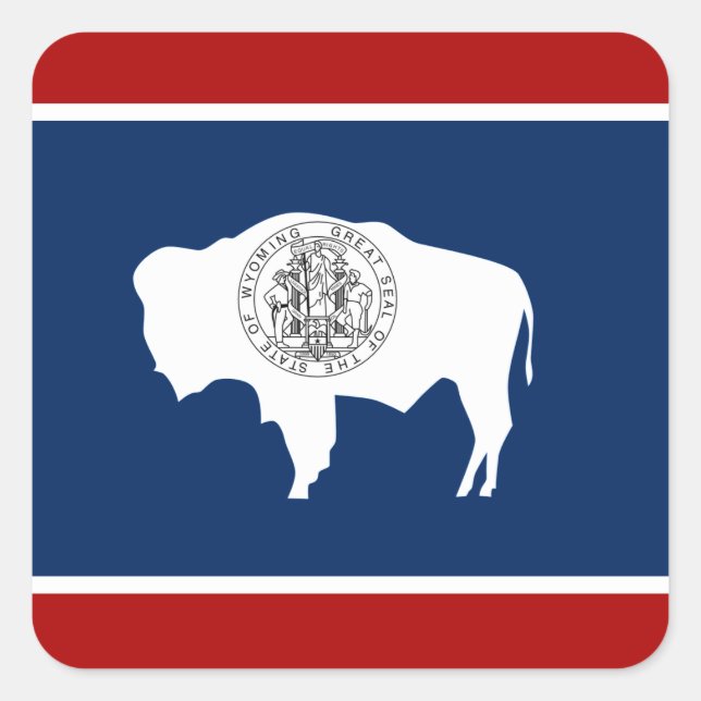 Wyoming-Flagge Quadratischer Aufkleber (Vorderseite)