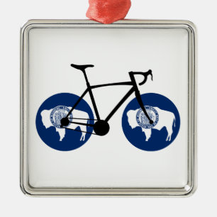 Wyoming-Flagge Radfahren Ornament Aus Metall