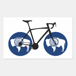 Wyoming-Flagge Radfahren Rechteckiger Aufkleber