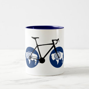Wyoming-Flagge Radfahren Zweifarbige Tasse