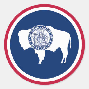 Wyoming-Flagge Runder Aufkleber