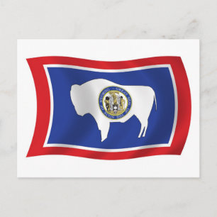 Wyoming-Flaggen-Postkarte Postkarte