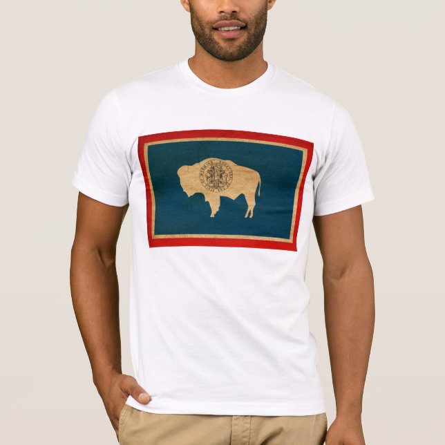 Wyoming-Flaggen-T - Shirt (Vorderseite)
