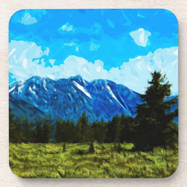 Wyoming Grand Teton Mountains Abstrakt Getränkeuntersetzer (Vorderseite)