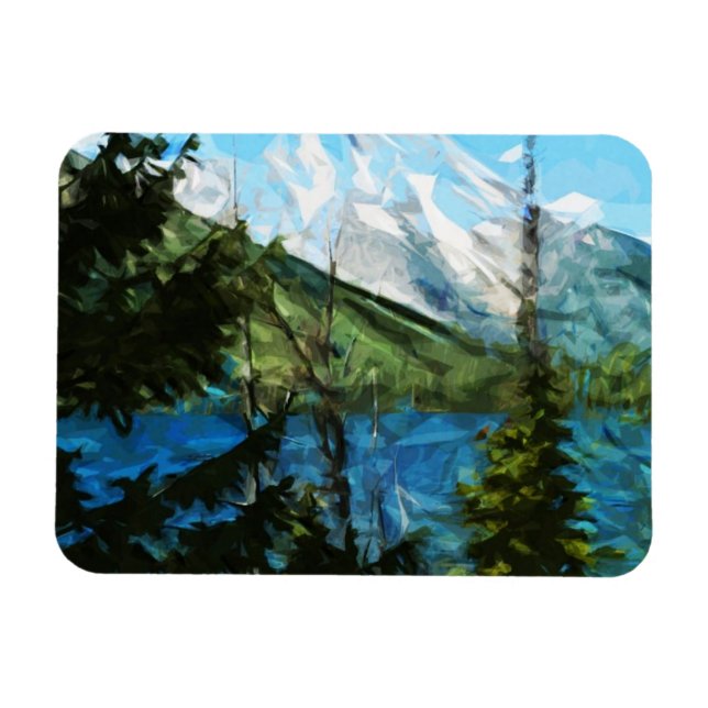 Wyoming Grand Teton Mountains Abstrakt Magnet (Horizontal)